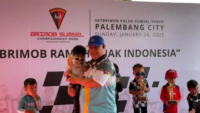 
					Sat Brimob Polda Sumsel Gelar Perlombaan Sumsel Balance Bike Competition Championship 2025