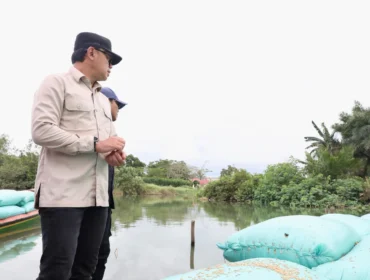 Wakil Menteri Dalam Negeri (Wamendagri) Bima Arya Sugiarto saat meninjau irigasi di Desa Purwosari, Kecamatan Tanjung Lago, Kabupaten Banyuasin, Sumatera Selatan .(Foto : Puspen Kemendagri) 


