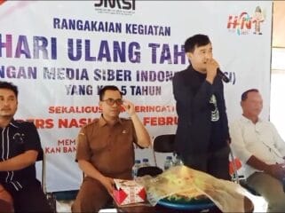 Ketua JMSI Lebak Berikan Sambutan pada acara Syukuran HUT JMSI ke-5 Tahun. (Foto: Istimewa)