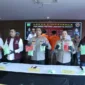 Konferensi Pers penangkapan jaringan narkoba antar provinsi dengan barang bukti sebanyak 14.000 butir pil ekstasi