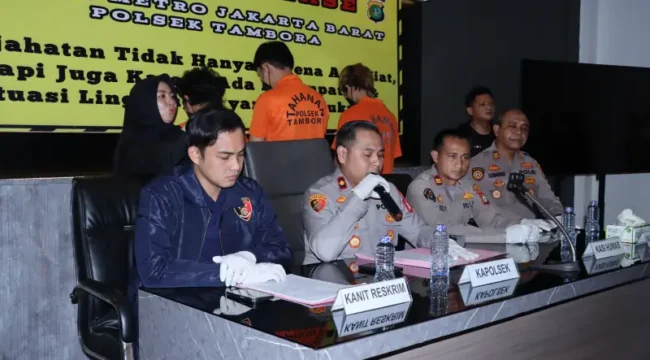 Konferensi pers penangkapan pelaku begal di wilayah hukum Polres Jakarta Barat (Foto: Isitmewa)