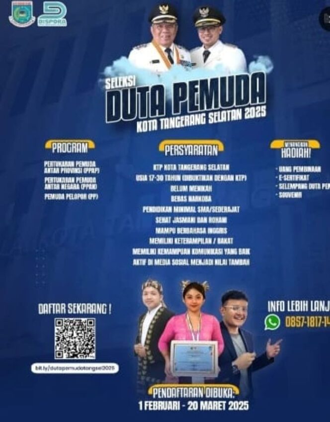 
Poster Seleksi Duta Pemuda 2025 ( Foto : IG Humas Pemkot Tangsel)