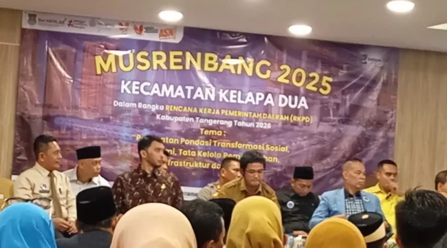 Susasan berlangsungnya Musrenbang Kecamatan Kelapa Dua Kabupaten Tangerang  ( Foto : Ocid jejaknarasi.id)