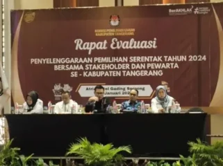 KPU Kabupaten Tangerang gelar rapat evaluasi penyelenggaraan Pilkada serentak di Kabupaten Tangerang, (Foto : Istimewa)
