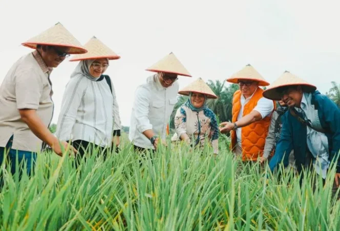 
					Deputi Bidang Koordinasi Keterjangkauan dan Keamanan Pangan Dr. Ir. Nani Hendiarti, M.Sc. saat meninjau perkembangan lokasi pilot project program Tampan yang diinisiasi PTPN IV di Kabupaten Siak, Provinsi Riau,. (Foto : ist)