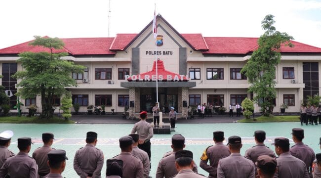 Polres Batu Gelar Upacara Hari Kesadaran Nasional (Foto: Humas Polres Batu)