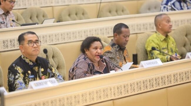 Wakil Menteri Dalam Negeri (Wamendagri) Ribka Haluk saat menghadiri Rapat Dengar Pendapat (RDP) dengan Komisi II DPR RI. (Foto : Puspen Kemendagri)

