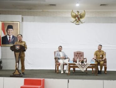 Sekretaris Pengurus Korpri Kemendagri Belly Isnaeni saat memberikan sambutan  (Foto : Puspen Kemendagri)