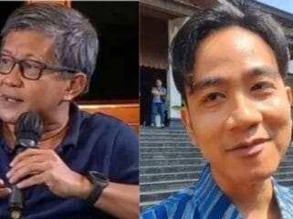 Kolase Rocky Gerung dan Gibran Rakabuming Raka (Foto: 1st)