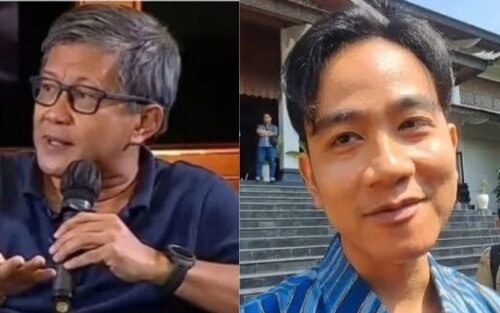 Kolase Rocky Gerung dan Gibran Rakabuming Raka