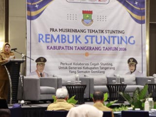 Wakil Bupati Tangerang Intan Nurul Hikmah saat membuka Pra Musrembang Stunting (Foto : Diskominfo Kab. Tangerang)