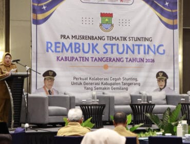 Wakil Bupati Tangerang Intan Nurul Hikmah saat membuka Pra Musrembang Stunting (Foto : Diskominfo Kab. Tangerang)