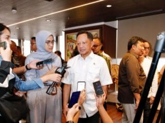 Mendagri Tito Karnavian Saat memberikan keterangan pers  keterangan dihadapan awak media (Foto : Puspen Kemendagri)