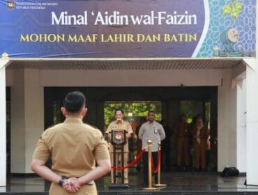 Menteri Dalam Negeri (Mendagri) Muhammad Tito Karnavian saat memimpin Halalbihalal (Foto : Puspen Kemendagri)