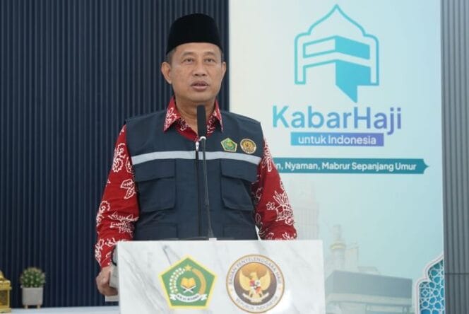 
					Kepala Biro Humas dan Komunikasi Publik Kementerian Agama, Akhmad Fauzin, dalam konferensi pers operasional haji hari ke-20, (Foto : Humas Kemenag)