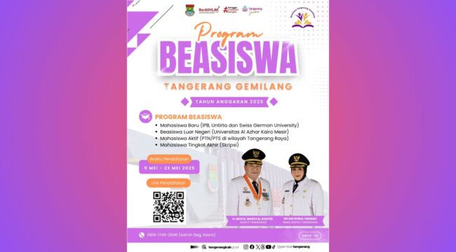 Flayer Program Beasiswa Tangerang Gemilang 2025 (Foto: Istimewa)