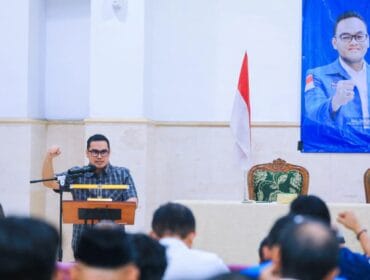 Wali Kota Tangerang Selatan (Tangsel) Pilar Saga Ichsan  saat m,embuka Musda Ke V KNPI Tangsel. (Foto: Diskominfotik Tangsel)