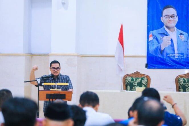 
					Wali Kota Tangerang Selatan (Tangsel) Pilar Saga Ichsan  saat m,embuka Musda Ke V KNPI Tangsel. (Foto: Diskominfotik Tangsel)