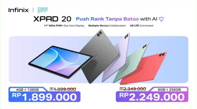  AI Pad Infinix XPAD 20 salah satu inovasi terbaru dari inovasi Inifix  (Foto : Inifix) 