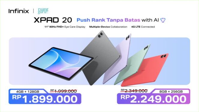 
AI Pad Infinix XPAD 20 salah satu inovasi terbaru dari inovasi Inifix  (Foto : Inifix) 