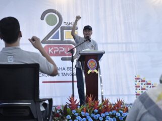 Ketua Komisi Pengawas Persaingan Usaha (KPPU) M. Fanshurullah Asa saat memberikan sambutan dalal acara HUT ke 25 KPPU. (Foto : KPPU)