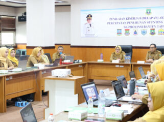 Wakil Bupati Tangerang Intan Nurul Hikmah saat menghadiri kegiatan Penilaian Kinerja Pelaksanaan 8 Aksi Konvergensi Percepatan Penurunan Stunting Kabupaten/Kota se-Provinsi Banten. .(Foto: Porkofim Kab.Tangerang)