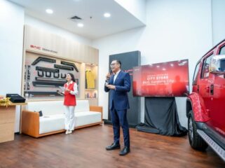 Chief Operating Officer BAIC Indonesia. Dhani Yahya saat memberikan sambutan dalam acara  perersmian dealer ke 12 BAIC Indonesia di Gandaria City.(Foto : Ist)