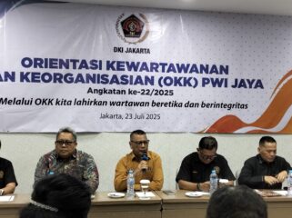 Ketua PWI DKI Jakarta Kesit B Handoyo saat membuka Orientasi Kewartawan dan Keorganisasian (OKK) angkatan ke 22. (Foto: Sirhan Sahri)