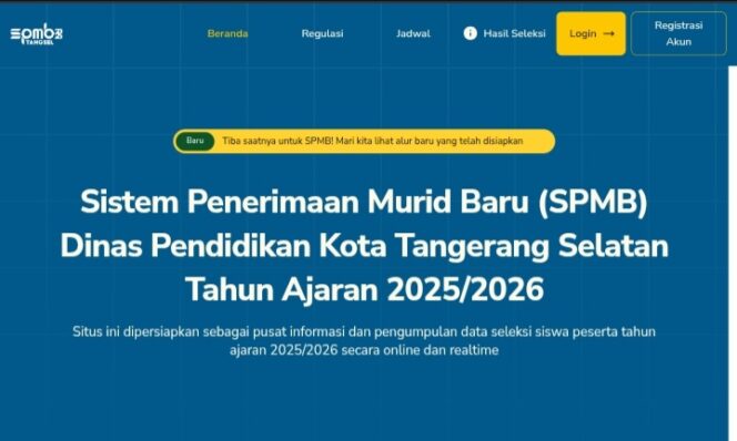 
					Dashboard website SPMB SMPN Tangsel 2025 (Foto: 1st)