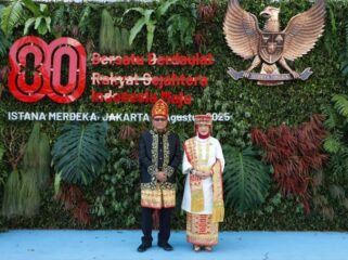 Menteri Pendayagunaan Aparatur Negara dan Reformasi Birokrasi (PANRB) Rini Widyantini saat mengahadiri peringatan HUT RI ke 80 di istana Negara Jakarta. (Foto : Humas Kemen PAN RB)