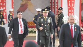 Panglima TNI Jenderal TNI  Jenderal TNI Agus Subiyanto saat menghadiri Sidang Tahunan MPR RI, . (Foto : Puspen TNI)
