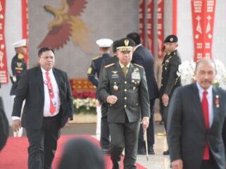 Panglima TNI Jenderal TNI  Jenderal TNI Agus Subiyanto saat menghadiri Sidang Tahunan MPR RI, . (Foto : Puspen TNI)