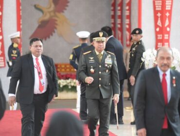 Panglima TNI Jenderal TNI  Jenderal TNI Agus Subiyanto saat menghadiri Sidang Tahunan MPR RI, . (Foto : Puspen TNI)