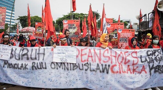 Aksi Unjuk Rasa Buruh (Foto : Ist)