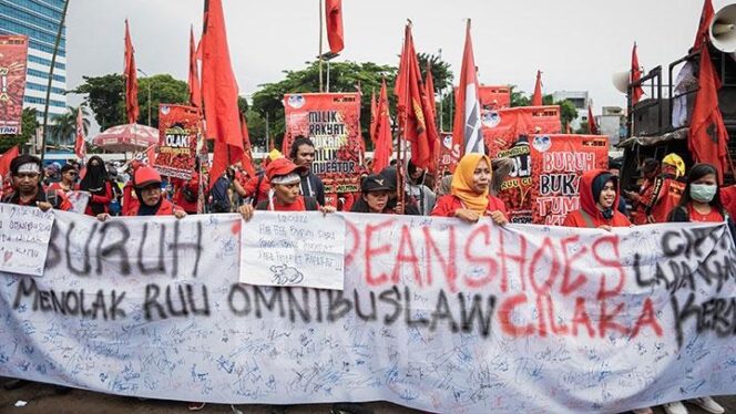 
Aksi Unjuk Rasa Buruh (Foto : Ist)