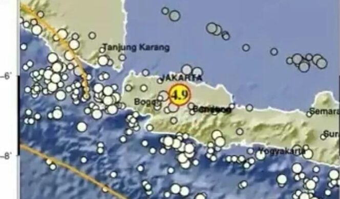 
Pusat Gempa Bekekuatan 4,9 Magnitundo ( Foto : BMKG)