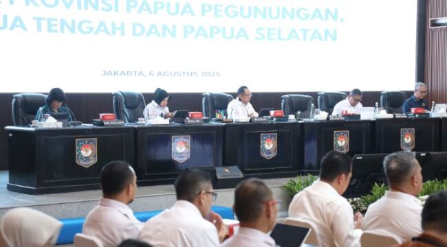 Mendagri Tito Karnavian saat brapat bersama tiga gubernur Papua tentang Inflasi. (Foto : Puspen Kemendagri)