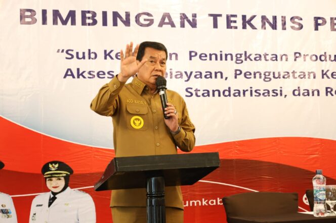 
					Bupati Tangerang Moch Maesyal Rasyid saat membuka Bimtek koperasi desa merah putih (Foto: Kominfo Kab Tangerang)