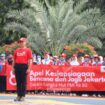 Ribuan Siswa SD dan SMP Se Jakarta Pusat saat mengikuti apel Siaga bencana dan jaga Jakarta. (Foto: KOminfotik Pemkot Jakpus)