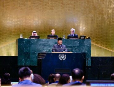 Presiden Prabowo subianto saat berpidato di Markas PBB.(Foto : Kemensetneg)