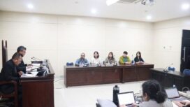 Suasana jalannya sidang KPPU yang nenyidangkan transaksi pengambilalihan saham yang melibatkan Tokopedia, perusahaan yang bergerak di bidang perdagangan elektronik (marketplace dan e-commerce) oleh TikTok. (Foto : KPPU)