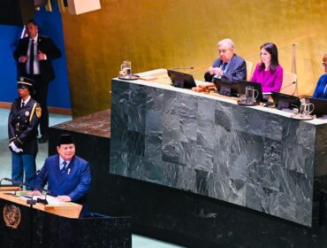 Presiden RI Prabowo Subianto saat pidato di Sidang Majelis Umum PBB. (Foto : Sesneg)