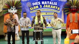 Wali Kota Jakarta Pusat Arifin saat membuka  Dies Natalis SLBN 3 Jakarta Pusat. (Foto; Kominfotik Jakpus)