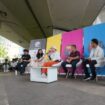 Salah satu acara puncak World Cleanup Day Indonesia, Talk Show yang menghadirkan pemateri Carolus Bregas Pranoto (Katadata Green), Wahid (Sekolah Adiwiyata), dan Nur Rakhmah Latifah (Waste4Change) dan Leader World Cleanup Day Indonesia Andy Bahari. (Foto : Ist)