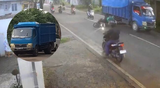 Mobil truk terduga pelaku laka maut di jalan kutruk Tigaraksa Tangerang. (Foto: Isitmewa)