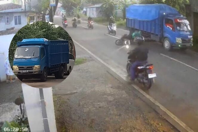 
					Mobil truk terduga pelaku laka maut di jalan kutruk Tigaraksa Tangerang. (Foto: Isitmewa)