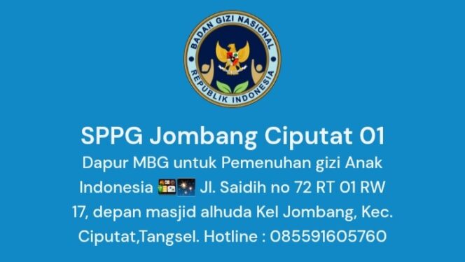 
					SPPG Jombang Ciputat 01 Buka Lowongan Kerja dan Kemitraan Supplier, 9 Divisi Tersedia