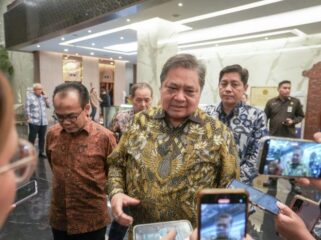 Menko Perekonomian Airlangga Hartarto saat memberikan keterangan kepada awak media (Foto : Humas Kemenko Perekonomian)