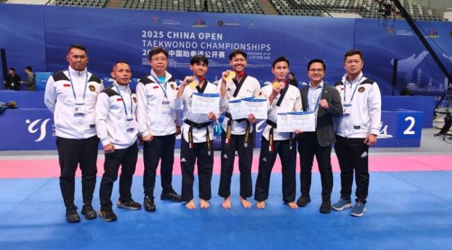 Para Atlet Taekwondo Indonesia yang berhasil meraih prestasi. (Foto : Puspen TNI) 