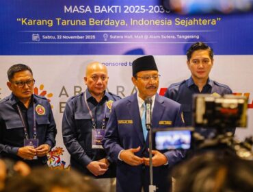 Menteri Sosial Saifullah Yusuf atau Gus Ipul saat meberikan keterangan kepada awak media usai melantik pengurus PNKT 2025-2030. (Foto : Humas Kemensos).